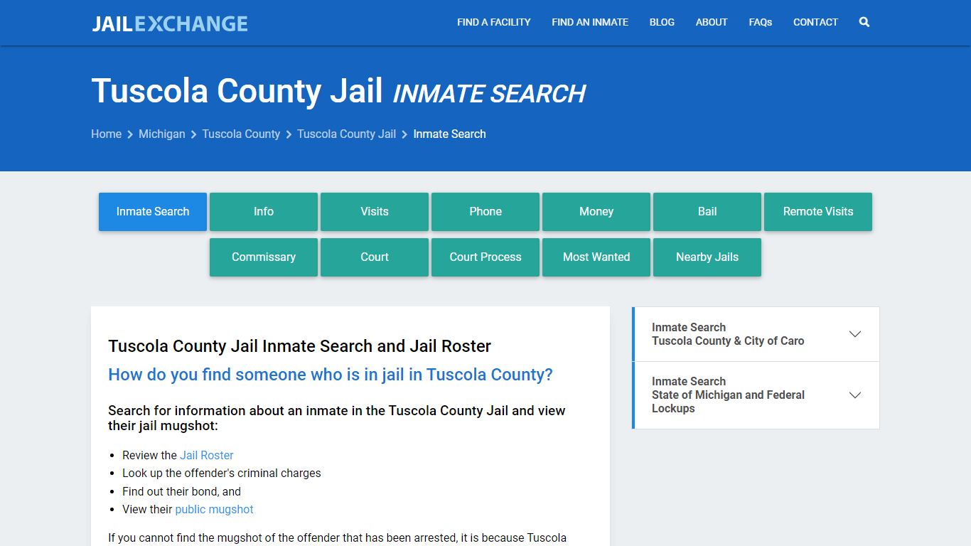 Inmate Search: Roster & Mugshots - Tuscola County Jail, MI - Jail Exchange